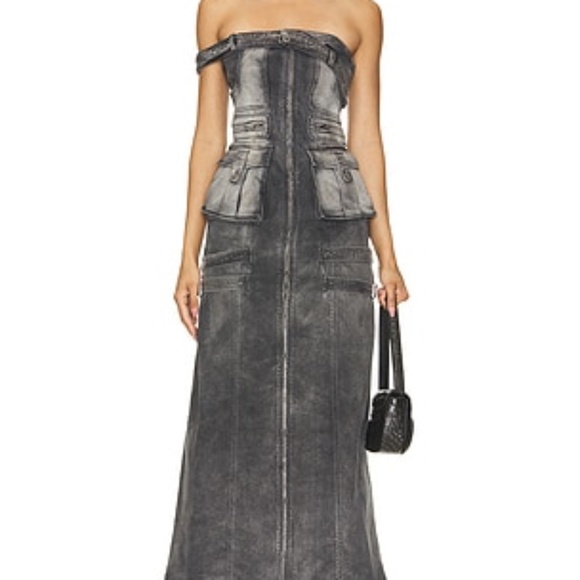 MARRKNULL Cargo Dress in Black denim dress - Picture 3 of 10